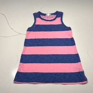 J crew crewcuts girls tank top sleeveless dress pink blue rugby stripe size XXS